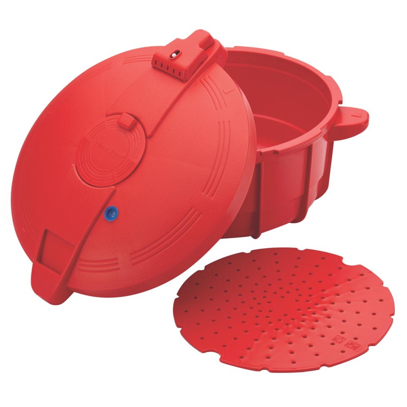 SilverStone 51388 Microwave BPA Free Microwave Pressure Cooker - 3.4 Quart, Red - Image 1